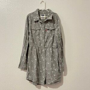 Levi’s Girls Gray Star Detail Dress Sz 10 100 Cotton